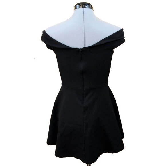 LULUS Small Black Season of Fun A Line Mini Skater Dress Party Formal Evening - Picture 3 of 5